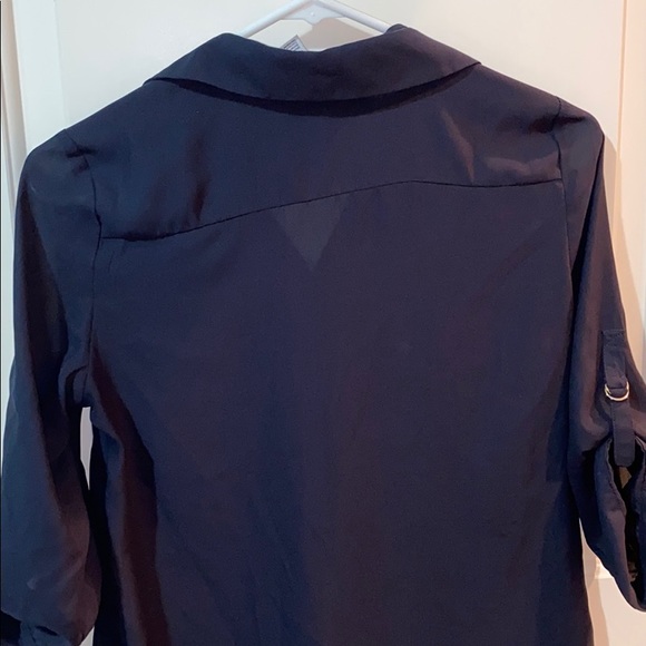 Navy blue dress blouse - Picture 2 of 4